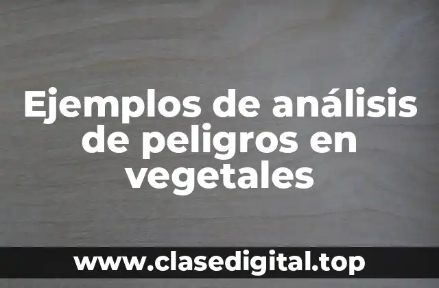 Ejemplos de análisis de peligros en vegetales