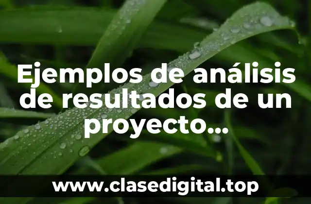 Ejemplos de análisis de resultados de un proyecto socioeducativo