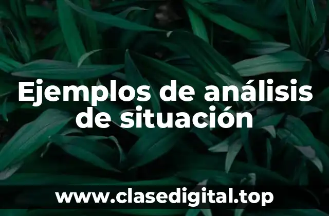 Ejemplos de análisis de situación