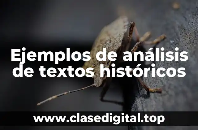 Ejemplos de análisis de textos históricos