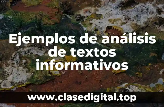 Ejemplos de análisis de textos informativos