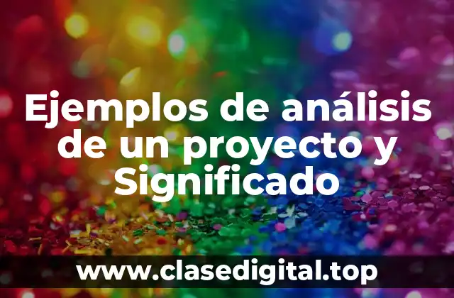Ejemplos de análisis de un proyecto y Significado