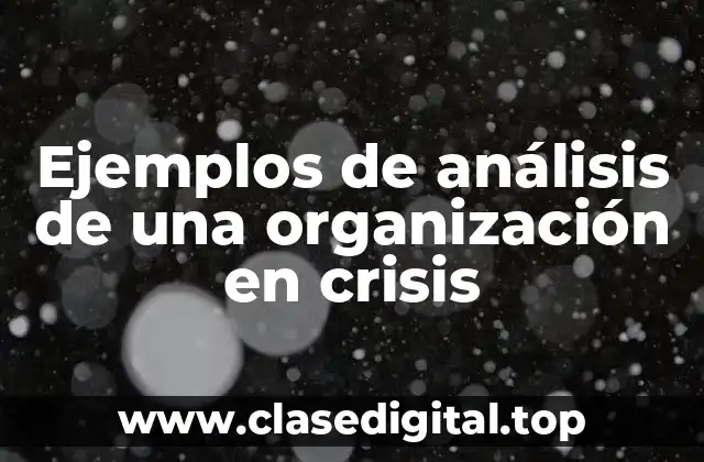 Ejemplos de análisis de una organización en crisis