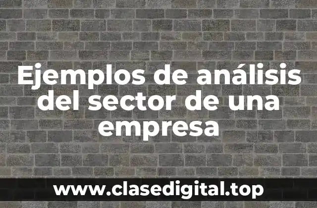 Ejemplos de análisis del sector de una empresa