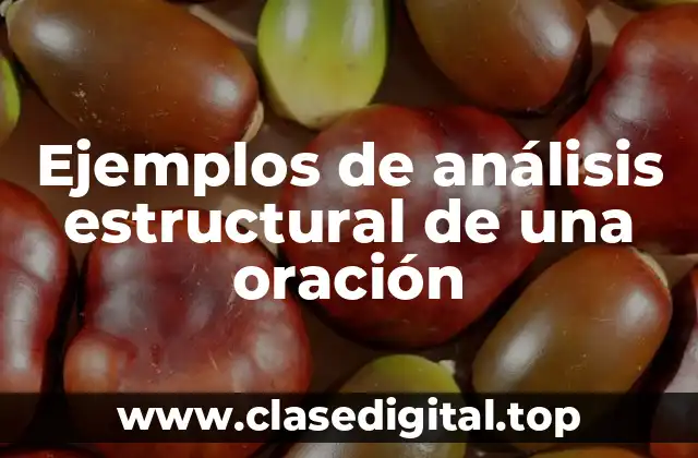 Ejemplos de análisis estructural de una oración