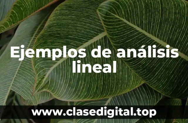 Ejemplos de análisis lineal