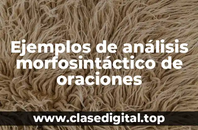 Ejemplos de análisis morfosintáctico de oraciones