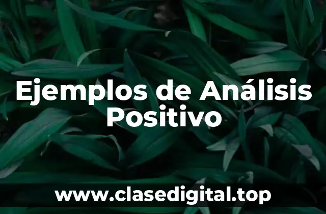 Ejemplos de Análisis Positivo