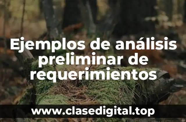 Ejemplos de análisis preliminar de requerimientos