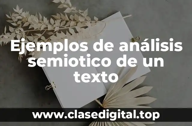 Ejemplos de análisis semiotico de un texto