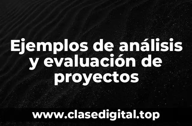 Ejemplos de análisis y evaluación de proyectos
