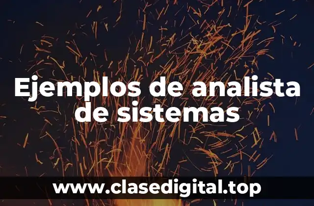 Ejemplos de analista de sistemas