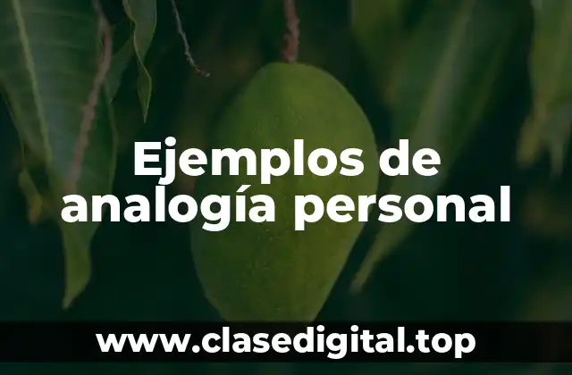 Ejemplos de analogía personal