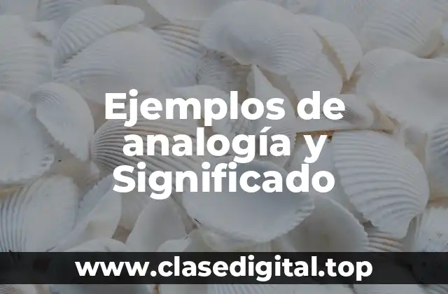 Ejemplos de analogía y Significado