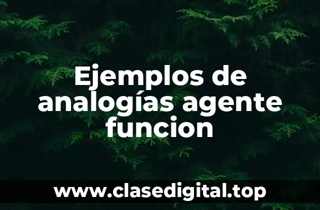 Ejemplos de analogías agente funcion