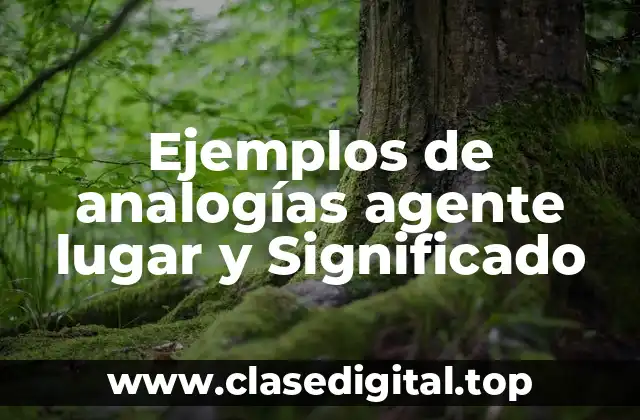 Ejemplos de analogías agente lugar y Significado