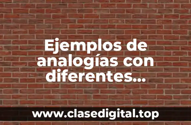 Ejemplos de analogías con diferentes conceptos