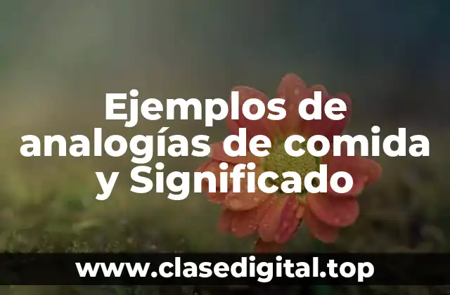 Ejemplos de analogías de comida y Significado