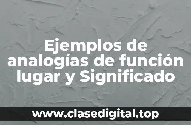 Ejemplos de analogías de función lugar y Significado