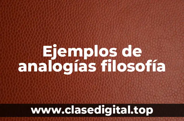 Ejemplos de analogías filosofía
