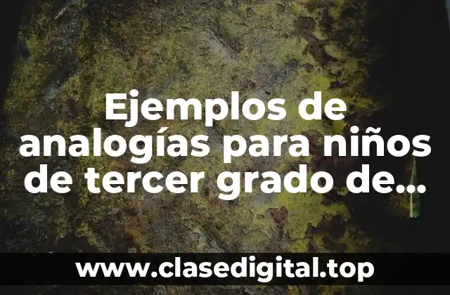 Ejemplos de analogías para niños de tercer grado de primaria