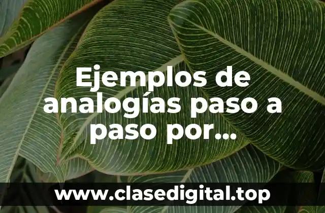 Ejemplos de analogías paso a paso por razonamiento inductivo