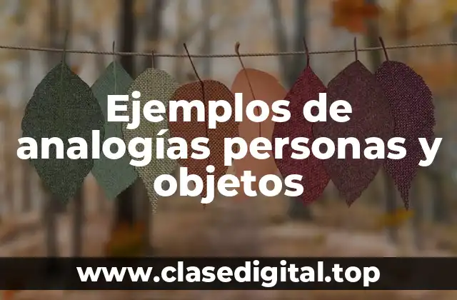 Ejemplos de analogías personas y objetos