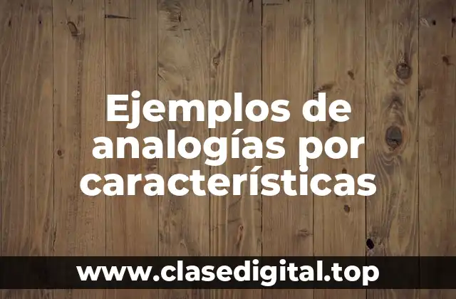 Ejemplos de analogías por características