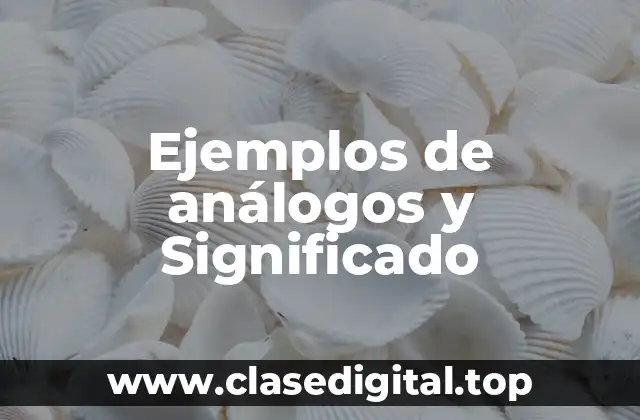 Ejemplos de análogos y Significado