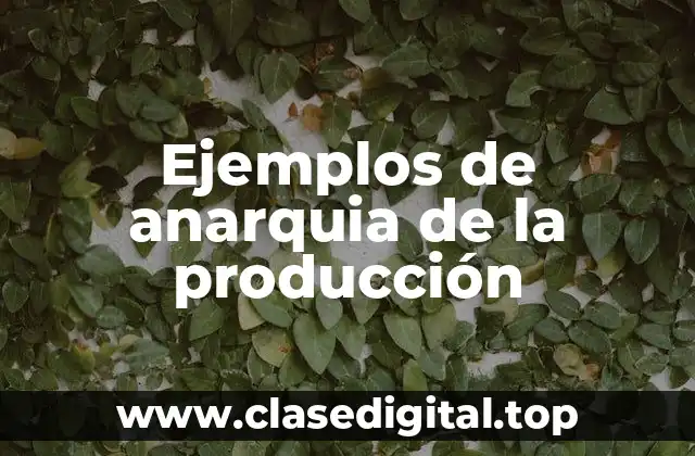 Ejemplos de anarquia de la producción