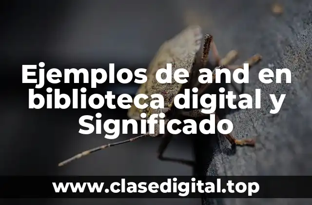 Ejemplos de and en biblioteca digital y Significado