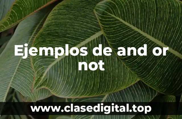 Ejemplos de and or not