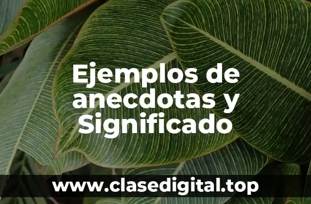 Ejemplos de anecdotas y Significado