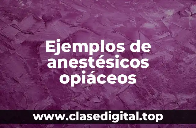 Ejemplos de anestésicos opiáceos