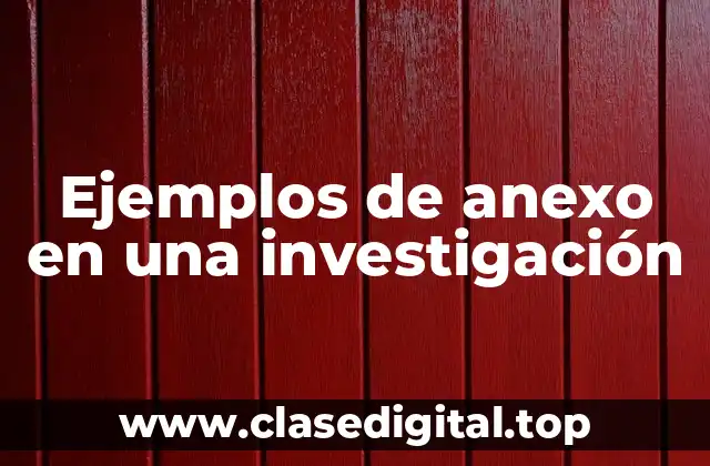 Ejemplos de anexo en una investigación