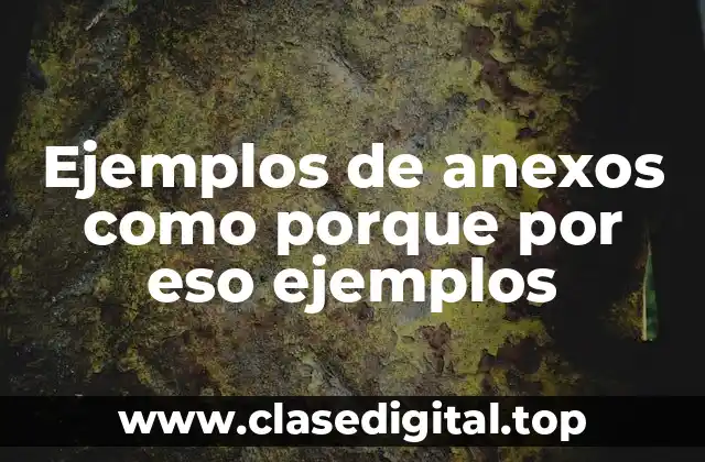 Ejemplos de anexos como porque por eso ejemplos
