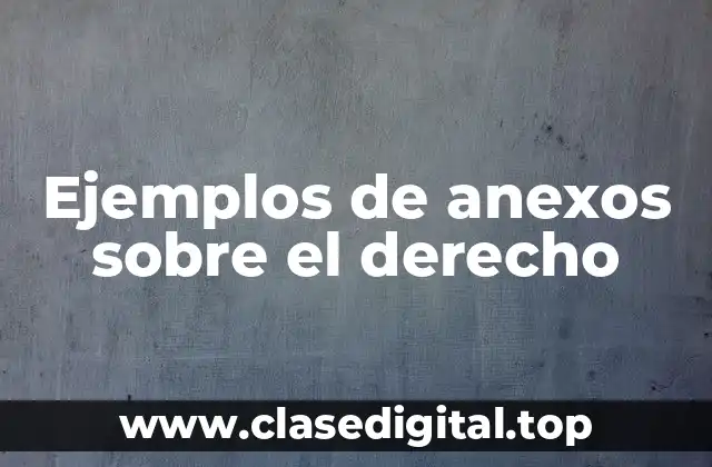 Ejemplos de anexos sobre el derecho