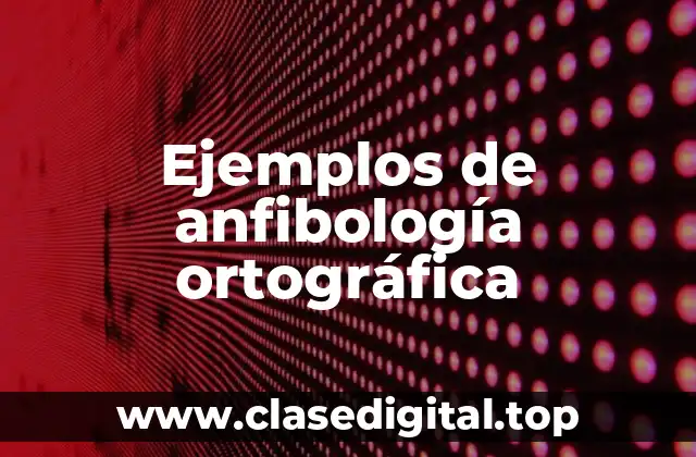 Ejemplos de anfibología ortográfica