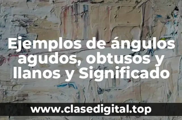 Ejemplos de ángulos agudos, obtusos y llanos y Significado