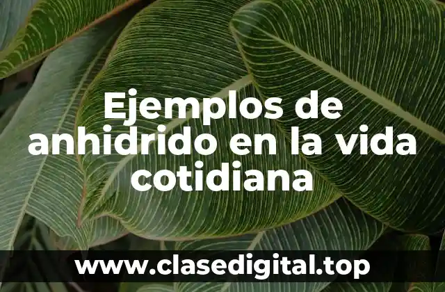 Ejemplos de anhidrido en la vida cotidiana