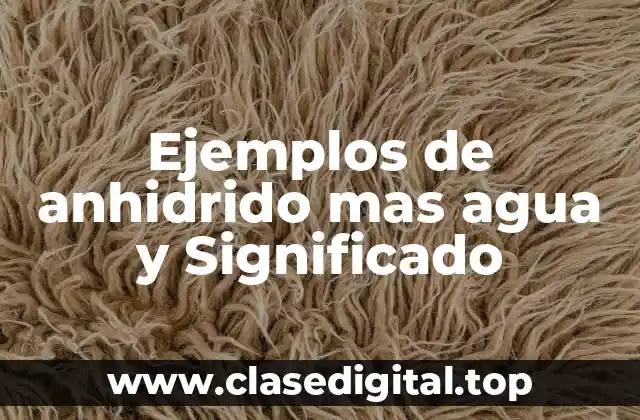 Ejemplos de anhidrido más agua