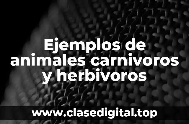 Ejemplos de animales carnivoros y herbivoros