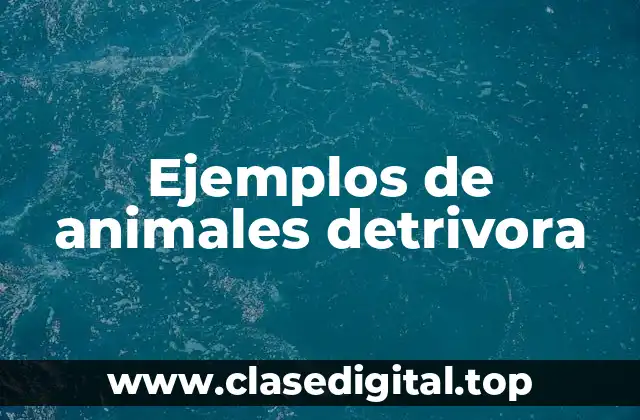 Ejemplos de animales detrivora
