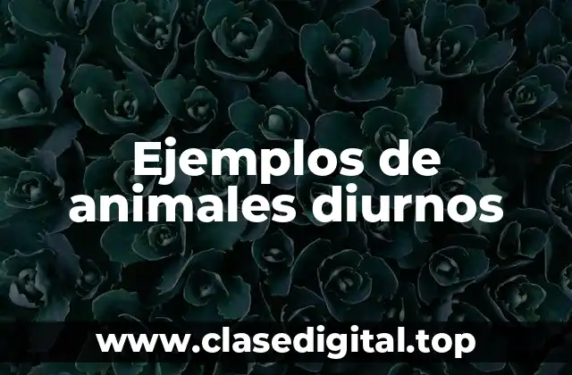 Ejemplos de animales diurnos