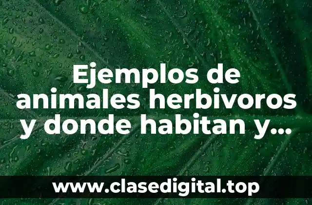 Ejemplos de animales herbivoros y donde habitan y Significado