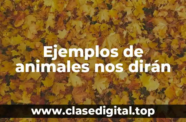 Ejemplos de animales nos dirán