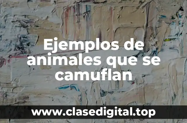 Ejemplos de animales que se camuflan