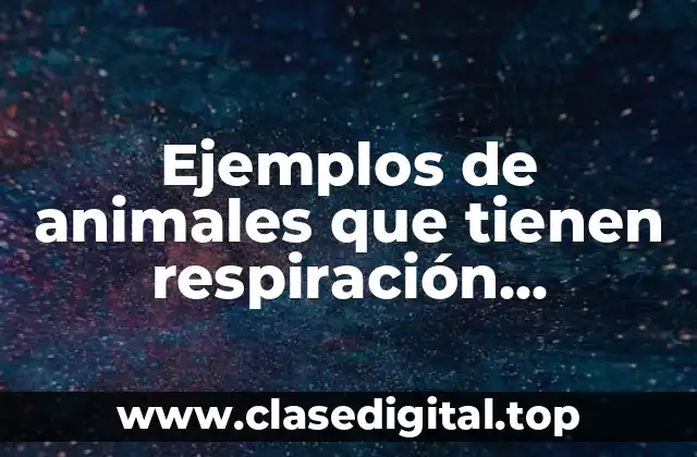 Ejemplos de animales que tienen respiración anaerobia