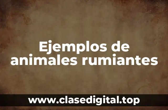 Ejemplos de animales rumiantes