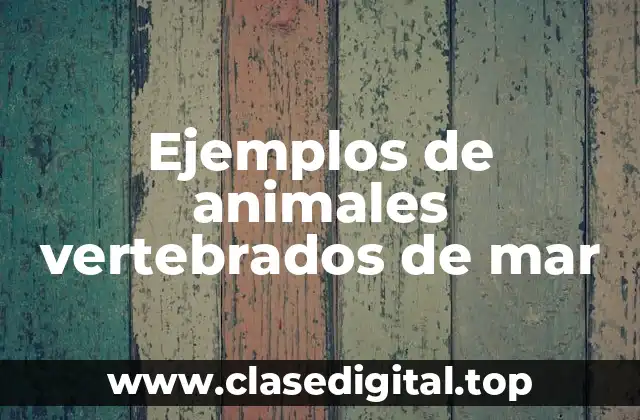 Ejemplos de animales vertebrados de mar